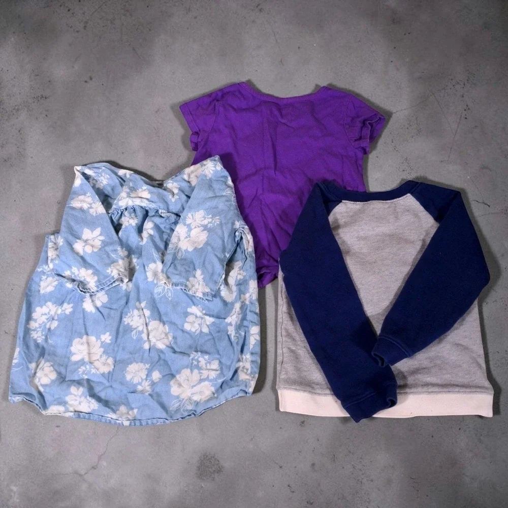 Lot‎ 3 4T Toddler Girl Shirts Carters Sonoma Healthtex Unicorn Floral Sweatshirt